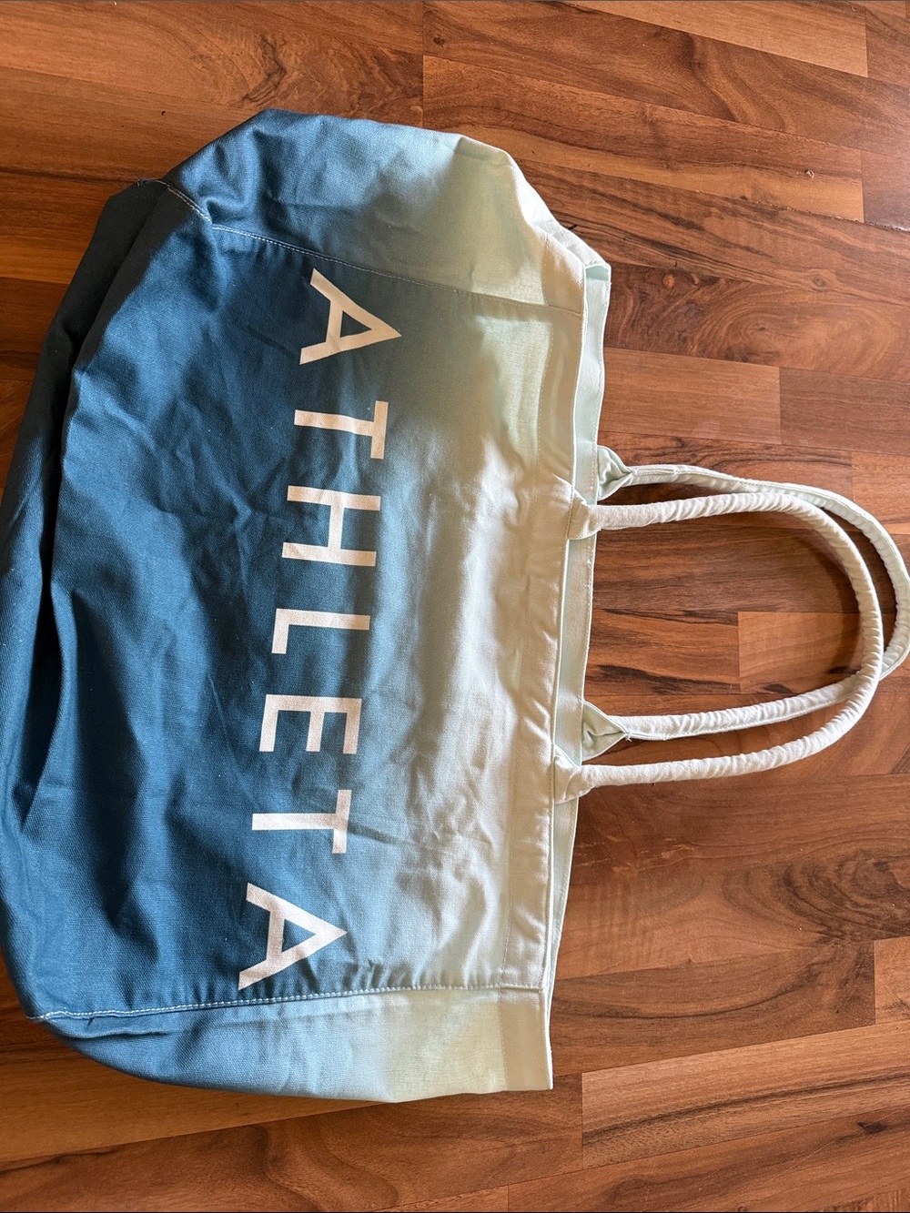 Athleta Blue to Green Ombre Canvas Tote
